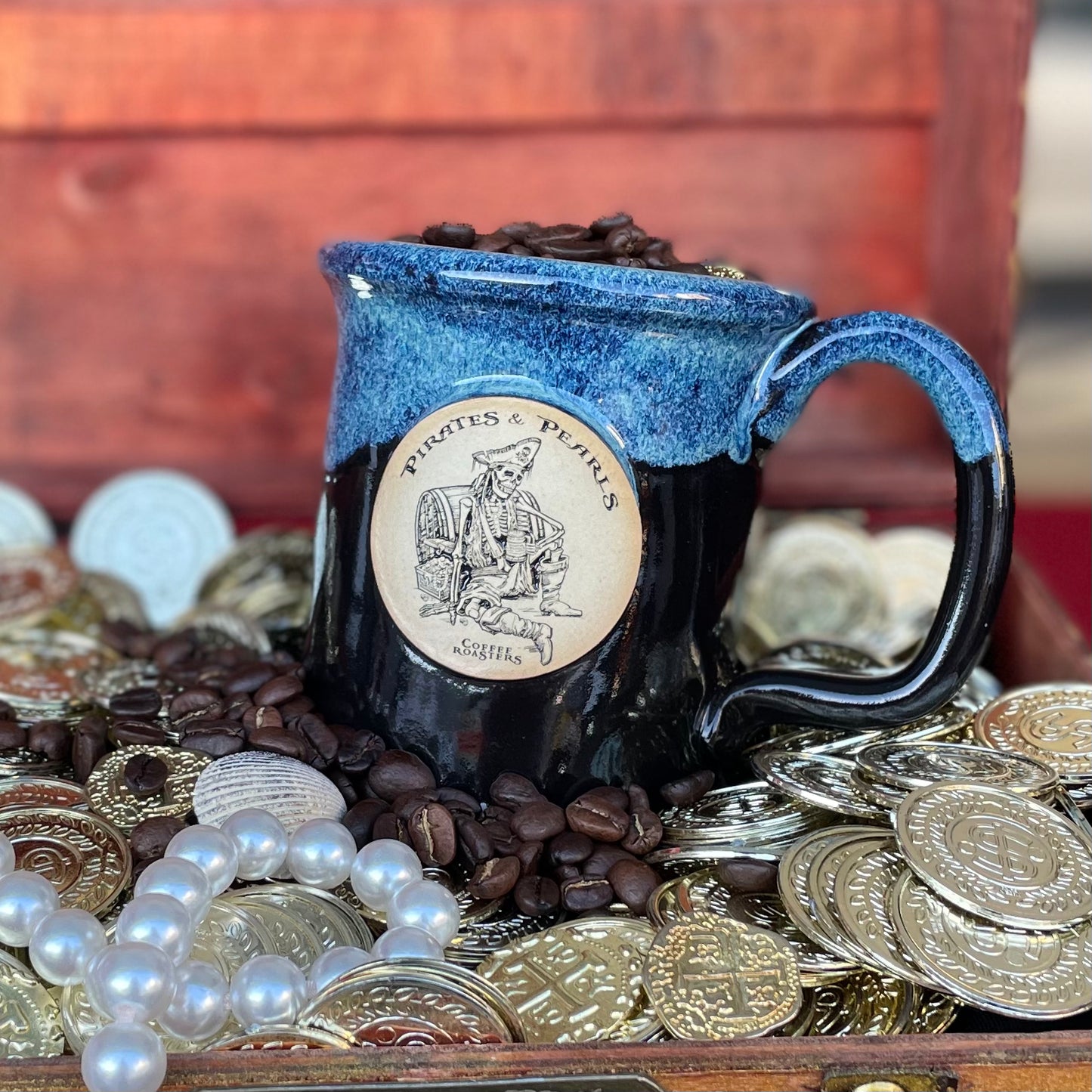 DEEP BLUE STONEWARE MUG