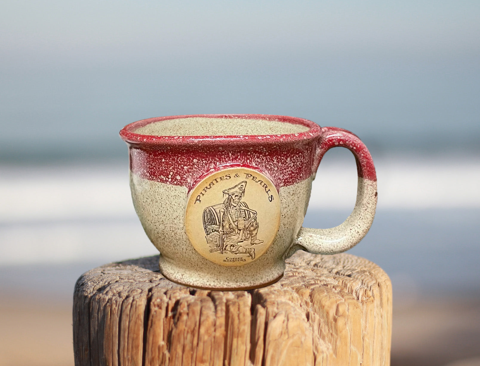Pirates and Pearls Latte Mug Handcrafted in the United States by Sunset Hill Stoneware