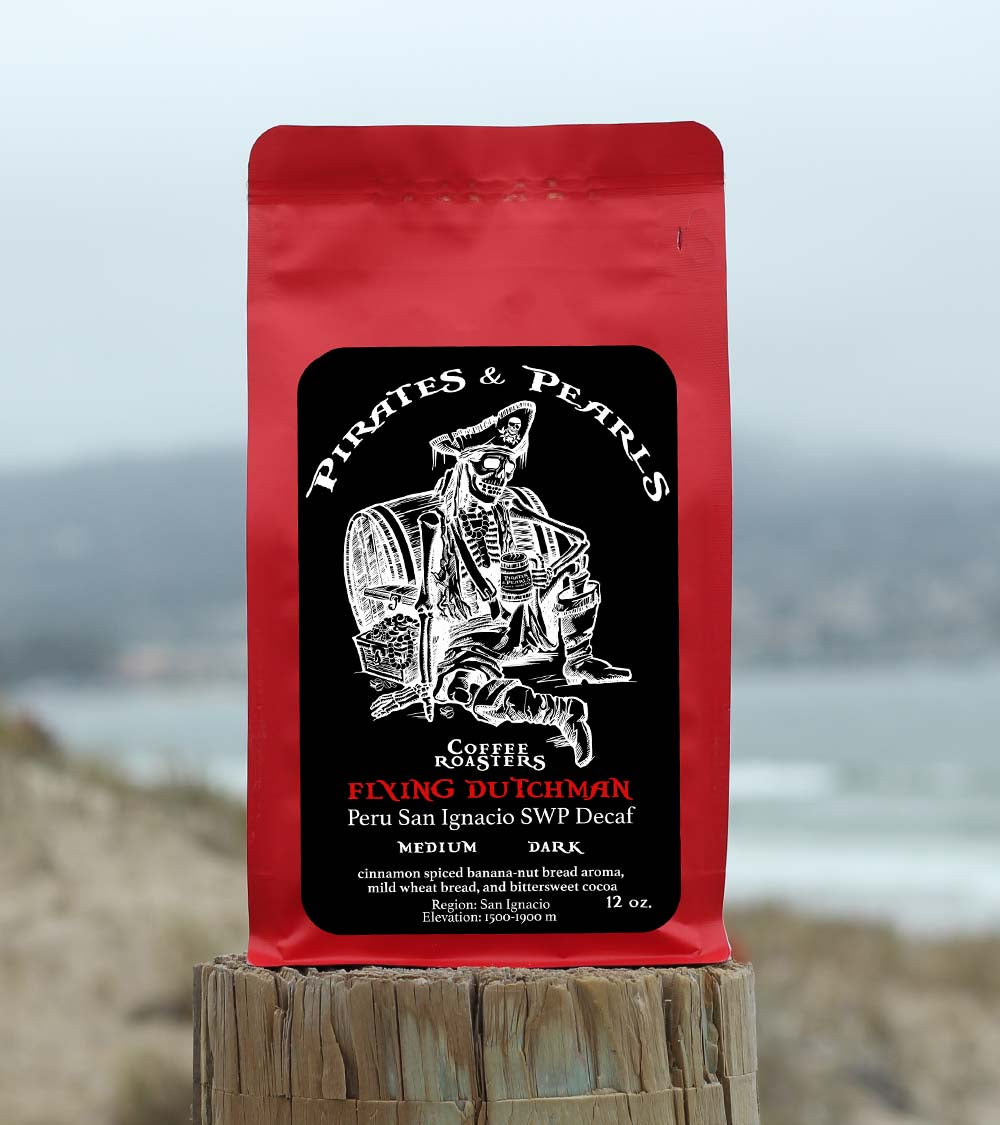 Pirates and Pearls Flying Dutchman Swiss Water Process SWP Decaf Single-Origin Coffee Peru San Ignacio